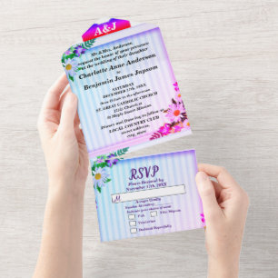 Casamento com Linhas de Gradiente Elegantes