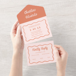 Casamento com manuscrito vermelho-rosa e cor-de-ro