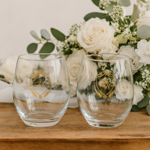 Casamento com Monograma de Crista de Ouro Ornament