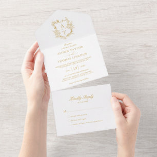 Casamento com Monograma em Letra Dourada Formal
