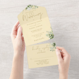 Casamento com Monograma Floral em Amarelo e Dourad