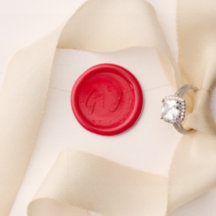 Casamento com monograma moderno vermelho