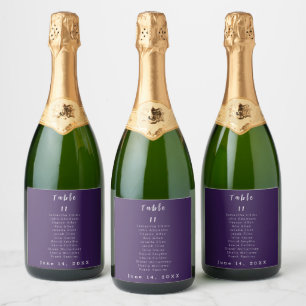 Casamento com Número de Tabela Branca e Roxo