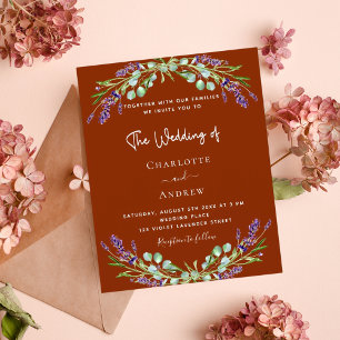 Casamento com o orçamento floral da lavanda Terrac