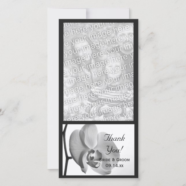 Casamento com Orquídea Branca Obrigado Cartão com  (Frente)