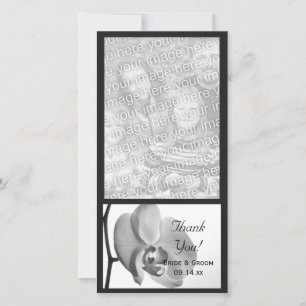 Casamento com Orquídea Branca Obrigado Cartão com 