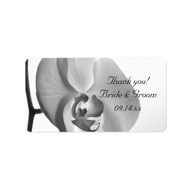 Casamento com Orquídea Branca Obrigado Etiqueta Fa (Frente)