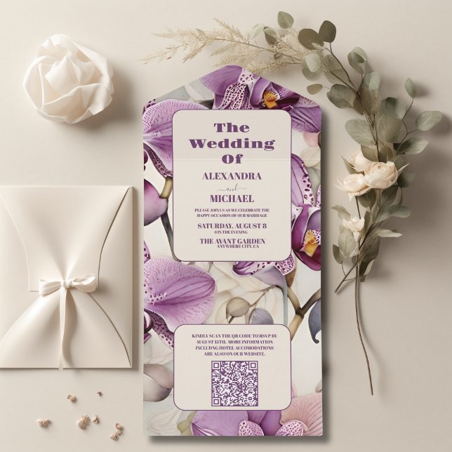 Casamento com Orquídea Púrpura de Cód. QR (Criador carregado)