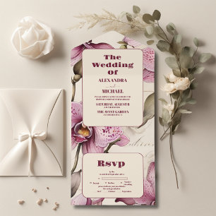 Casamento com Orquídea Rosa-Cor-de-Água Elegante