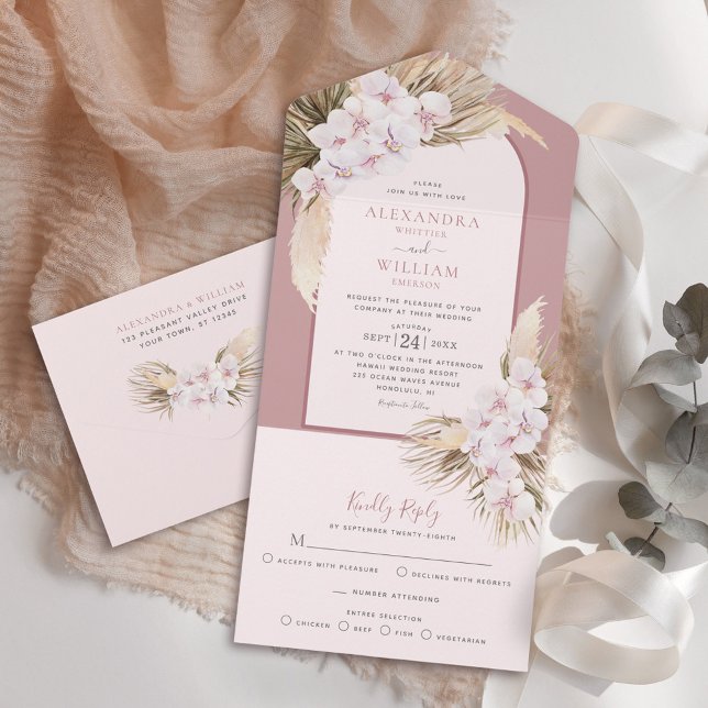 Casamento com Orquídeas de Grama Tropical de Pampa (Criador carregado)
