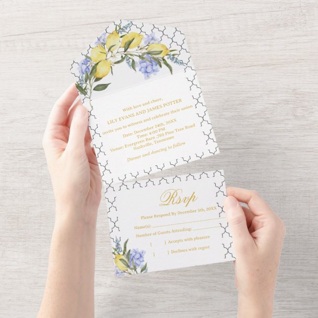 Casamento com Padrão Marroquino e Limão Mediterrân (Aba destacável)