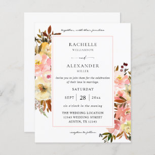 Casamento com Palha Cor-de-Rosa e Amarelo Floral 2