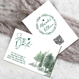 Casamento com Pine Tree Forest Rustic salvar a dat