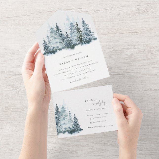 Casamento com pinheiro da Floresta de Inverno da N (Aba destacável)