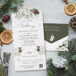 Casamento com pinheiro de inverno com código QR RS