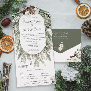 Casamento com pinheiro Elegante de inverno com RSV