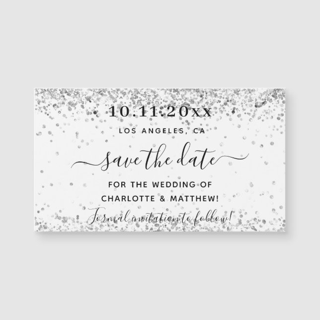 Casamento com relíquia de prata branca salve o ímã (Frente)