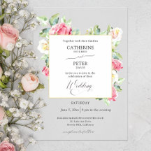 Casamento com Rosas em Aguarela Rosa Bege/Ivory Ro