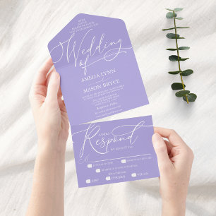 Casamento com Script de Caligrafia Branca e Indigo