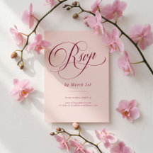 Casamento com Script de Raspberry RSVP Blush