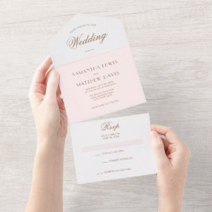 Casamento com Tema Parisiense Rosa Bege Simples e 