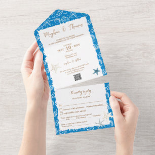 Casamento com Themed Beach Elegante com código QR 