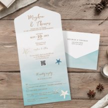 Casamento com Themed Beach Elegante com código QR
