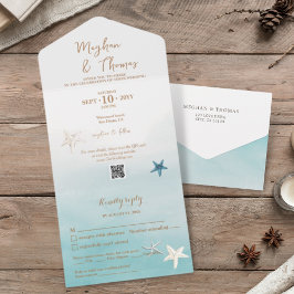 Casamento com Themed Beach Elegante com código QR