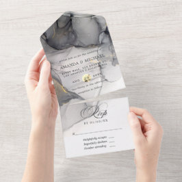 Casamento com tinta a álcool Dourada e preta