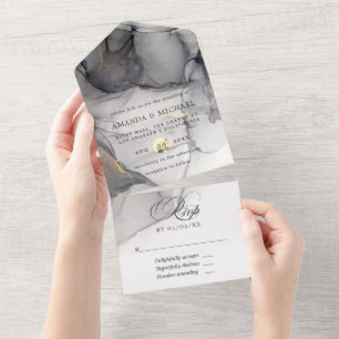 Casamento com tinta a álcool Dourada e preta