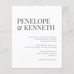 Casamento com Tipografia Branca Preta Elegante de 