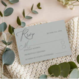 Casamento com Tipografia de Sage Green RSVP Minima