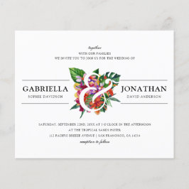 Casamento com Tipografia Moderna de Buquês Tropica