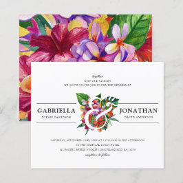 Casamento com Tipografia Moderna de Buquês Tropica