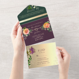 Casamento com Tons de Joia Esmeralda Roxa Verde