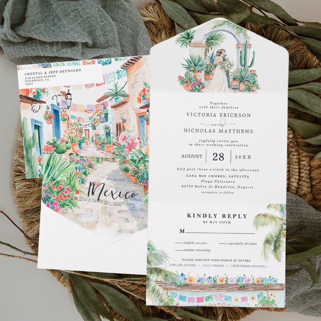 Casamento com Watercolor Sayulita Mexico (Criador carregado)