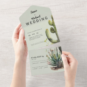 Casamento Contemporâneo de Sage Cactus