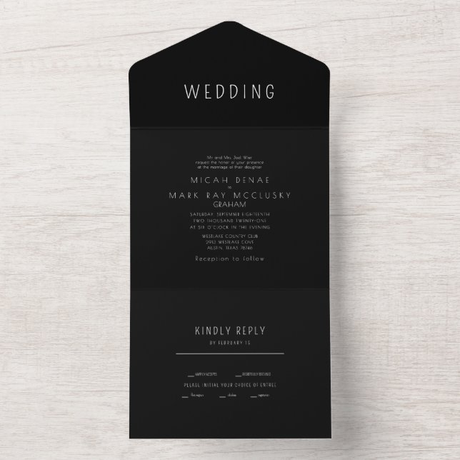 Casamento Contemporâneo de Sleek B/W (Inside)
