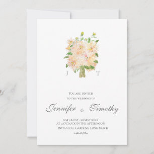 Casamento Convite à dália Botânica