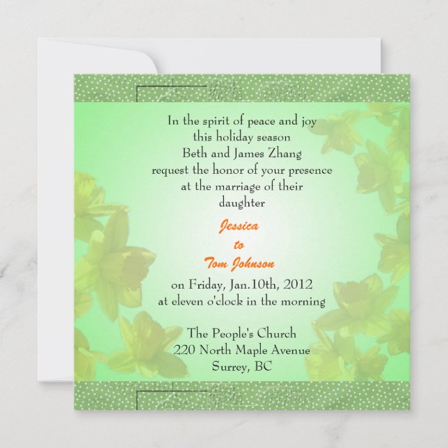 casamento, convite dos pais da noiva (Frente)