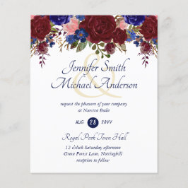 Casamento Cor-de-Rosa Azul Nuestra Boda Invitación