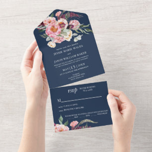 Casamento Cor-de-rosa com marinho