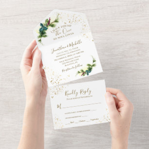 Casamento Cristão Elegante Forest Greenery