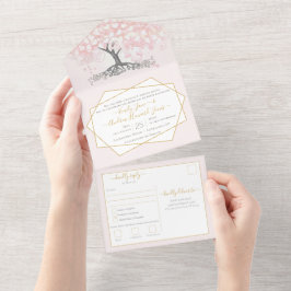 Casamento da Árvore de Folha de Coração Rosa Elega