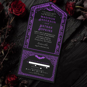 Casamento da Catedral de Vampiros Góticos Roxos