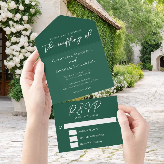 Casamento da Floresta da Tipografia Verde Emerald (Criador carregado)