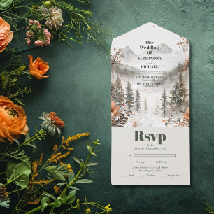 Casamento da Floresta de inverno da Montanha de Aq