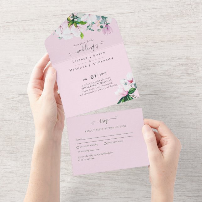 Casamento da Magnólia Rosa Esmagada (Aba destacável)