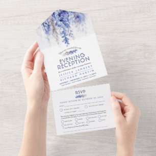 Casamento da noite azul de inverno