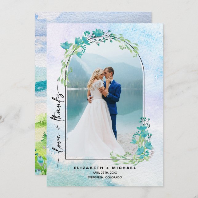 Casamento das Montanhas primavera Obrigado Cartão  (Frente/Verso)